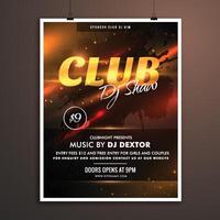 club part promotional template with event details vector