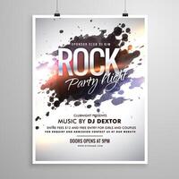 rock music flyer poster template with ink splash vector