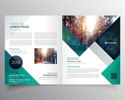 business bifold brochure or magazine cover design template vector