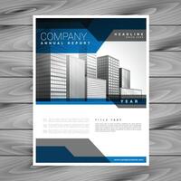 blue company brochure design template vector