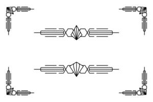 Art deco line border. Modern arabic gold frames, decorative lines borders and geometric golden label frame design elements vector