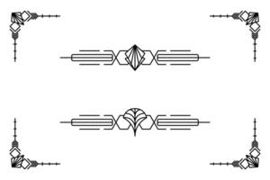 Art deco line border. Modern arabic gold frames, decorative lines borders and geometric golden label frame design elements vector