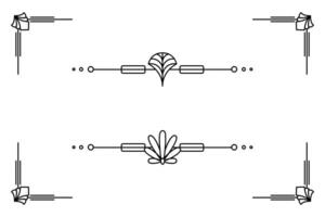 Art deco line border. Modern arabic gold frames, decorative lines borders and geometric golden label frame design elements vector