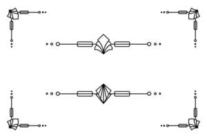 Art deco line border. Modern arabic gold frames, decorative lines borders and geometric golden label frame design elements vector