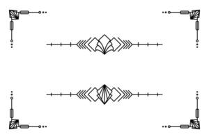 Art deco line border. Modern arabic gold frames, decorative lines borders and geometric golden label frame design elements vector