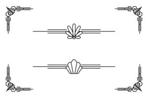Art deco line border. Modern arabic gold frames, decorative lines borders and geometric golden label frame design elements vector