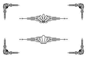 Art deco line border. Modern arabic gold frames, decorative lines borders and geometric golden label frame design elements vector