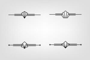 Art deco line border. Modern arabic gold frames, decorative lines borders and geometric golden label frame design elements vector