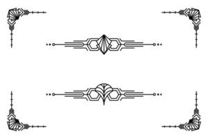 Art deco line border. Modern arabic gold frames, decorative lines borders and geometric golden label frame design elements vector