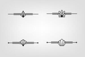 Arte deco línea borde. moderno Arábica oro marcos, decorativo líneas fronteras y geométrico dorado etiqueta marco diseño elementos vector