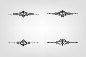 Art deco line border. Modern arabic gold frames, decorative lines borders and geometric golden label frame design elements vector