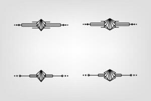 Arte deco línea borde. moderno Arábica oro marcos, decorativo líneas fronteras y geométrico dorado etiqueta marco diseño elementos vector