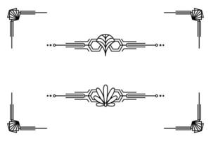 Art deco line border. Modern arabic gold frames, decorative lines borders and geometric golden label frame design elements vector
