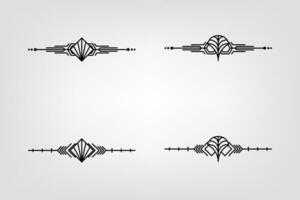 Art deco line border. Modern arabic gold frames, decorative lines borders and geometric golden label frame design elements vector