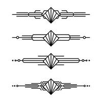 Art deco line border. Modern arabic gold frames, decorative lines borders and geometric golden label frame design elements vector