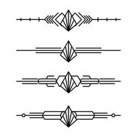 Art deco line border. Modern arabic gold frames, decorative lines borders and geometric golden label frame design elements vector