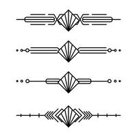 Art deco line border. Modern arabic gold frames, decorative lines borders and geometric golden label frame design elements vector