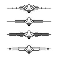 Art deco line border. Modern arabic gold frames, decorative lines borders and geometric golden label frame design elements vector
