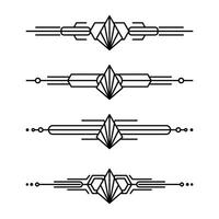 Art deco line border. Modern arabic gold frames, decorative lines borders and geometric golden label frame design elements vector