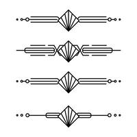 Art deco line border. Modern arabic gold frames, decorative lines borders and geometric golden label frame design elements vector