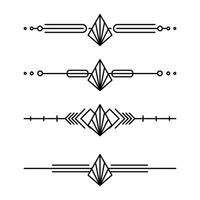 Art deco line border. Modern arabic gold frames, decorative lines borders and geometric golden label frame design elements vector