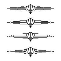 Art deco line border. Modern arabic gold frames, decorative lines borders and geometric golden label frame design elements vector