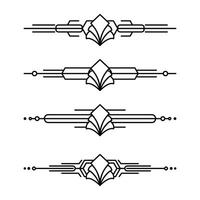Art deco line border. Modern arabic gold frames, decorative lines borders and geometric golden label frame design elements vector