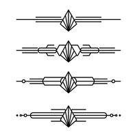 Art deco line border. Modern arabic gold frames, decorative lines borders and geometric golden label frame design elements vector