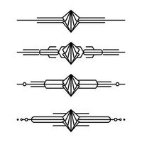 Art deco line border. Modern arabic gold frames, decorative lines borders and geometric golden label frame design elements vector