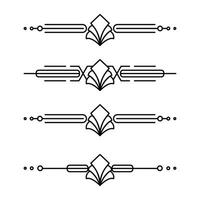 Art deco line border. Modern arabic gold frames, decorative lines borders and geometric golden label frame design elements vector