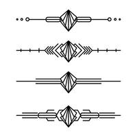 Art deco line border. Modern arabic gold frames, decorative lines borders and geometric golden label frame design elements vector