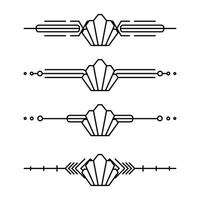 Arte deco línea borde. moderno Arábica oro marcos, decorativo líneas fronteras y geométrico dorado etiqueta marco diseño elementos vector
