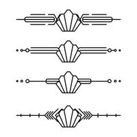 Art deco line border. Modern arabic gold frames, decorative lines borders and geometric golden label frame design elements vector