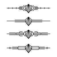 Art deco line border. Modern arabic gold frames, decorative lines borders and geometric golden label frame design elements vector