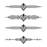 Art deco line border. Modern arabic gold frames, decorative lines borders and geometric golden label frame design elements vector