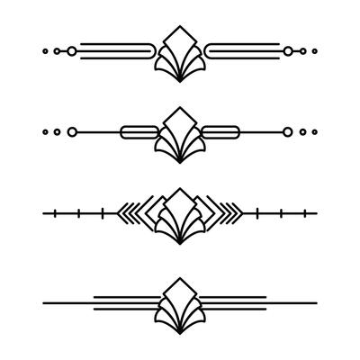 Art deco line border. Modern arabic gold frames, decorative lines borders and geometric golden label frame design elements