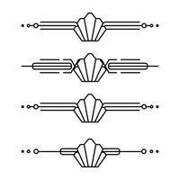 Arte deco línea borde. moderno Arábica oro marcos, decorativo líneas fronteras y geométrico dorado etiqueta marco diseño elementos vector