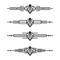 Art deco line border. Modern arabic gold frames, decorative lines borders and geometric golden label frame design elements vector