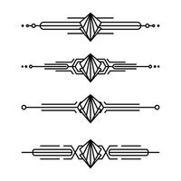 Art deco line border. Modern arabic gold frames, decorative lines borders and geometric golden label frame design elements vector