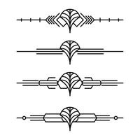 Art deco line border. Modern arabic gold frames, decorative lines borders and geometric golden label frame design elements vector