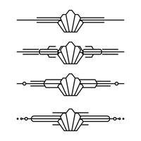 Arte deco línea borde. moderno Arábica oro marcos, decorativo líneas fronteras y geométrico dorado etiqueta marco diseño elementos vector