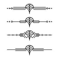 Art deco line border. Modern arabic gold frames, decorative lines borders and geometric golden label frame design elements vector