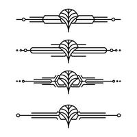Art deco line border. Modern arabic gold frames, decorative lines borders and geometric golden label frame design elements vector