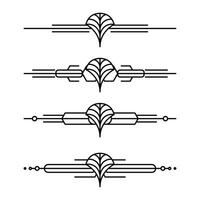 Art deco line border. Modern arabic gold frames, decorative lines borders and geometric golden label frame design elements vector