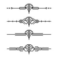 Art deco line border. Modern arabic gold frames, decorative lines borders and geometric golden label frame design elements vector