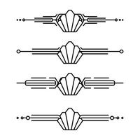 Arte deco línea borde. moderno Arábica oro marcos, decorativo líneas fronteras y geométrico dorado etiqueta marco diseño elementos vector