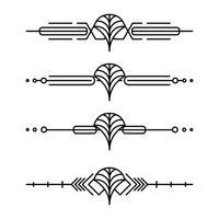 Art deco line border. Modern arabic gold frames, decorative lines borders and geometric golden label frame design elements vector