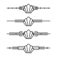Art deco line border. Modern arabic gold frames, decorative lines borders and geometric golden label frame design elements vector