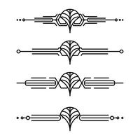 Art deco line border. Modern arabic gold frames, decorative lines borders and geometric golden label frame design elements vector