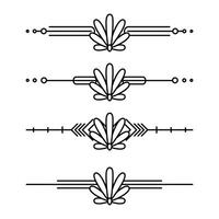 Arte deco línea borde. moderno Arábica oro marcos, decorativo líneas fronteras y geométrico dorado etiqueta marco diseño elementos vector